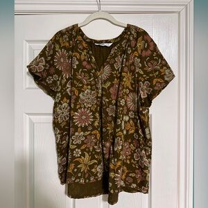 Sonoma Olive Floral Women's Blouse
